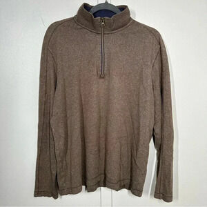 Robert Graham Brown Zip Pullover Sweater Size XL